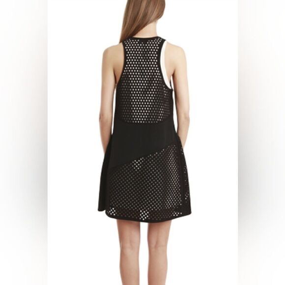 3.1 Phillip Lim Laser Cut Polka Dot Gathered Front Dress Size 2 Black - Picture 9 of 10